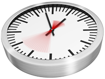 Image of a clock face with blurred second hand